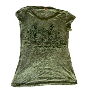 Vintage Y2K green shirt with cool patern